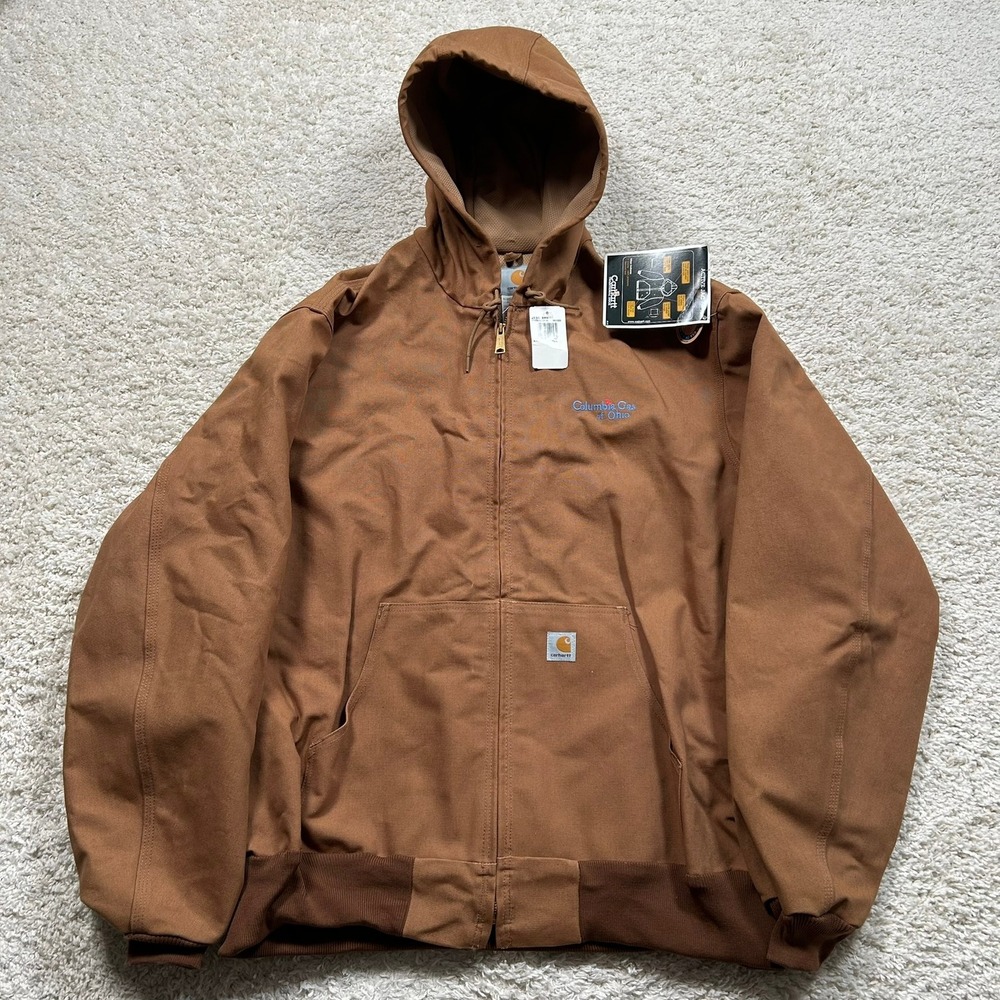 Carhartt Active Thermal Lined Jacket 2XLT Tall Brown J131 Duck Canvas New USA